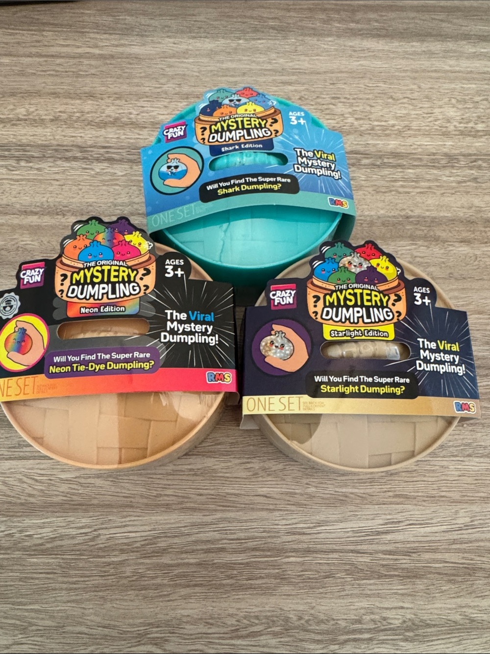 Mystery Dumpling Starlight, Shark & Neon Edition. Set of 3. NEW